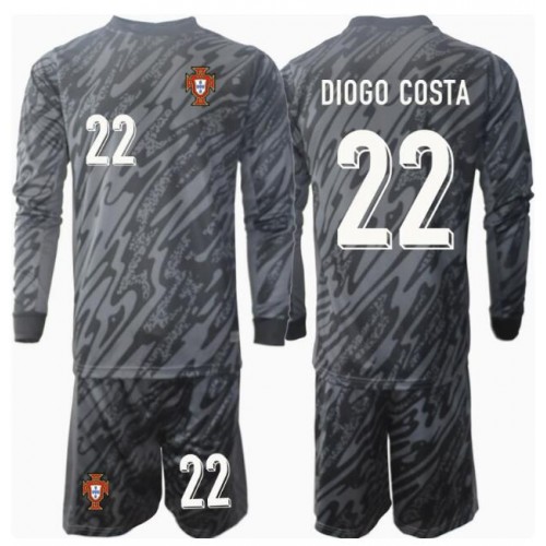 Dětský Fotbalový dres Portugalsko Diogo Costa #22 Brankářské ME 2024 Venkovní Dlouhý Rukáv (+ trenýrky)